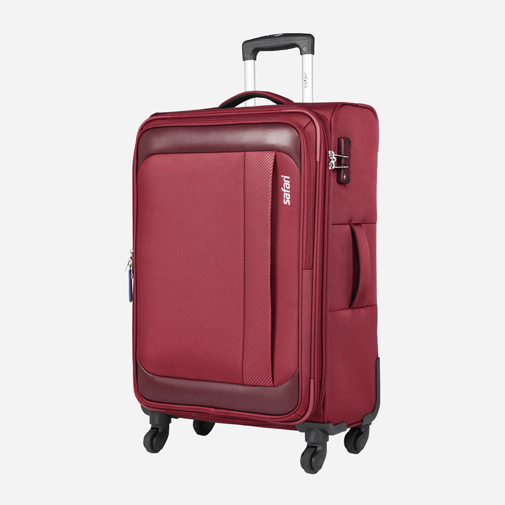 Safari Slant Red Trolley Bag with TSA Lock & Organized Interior