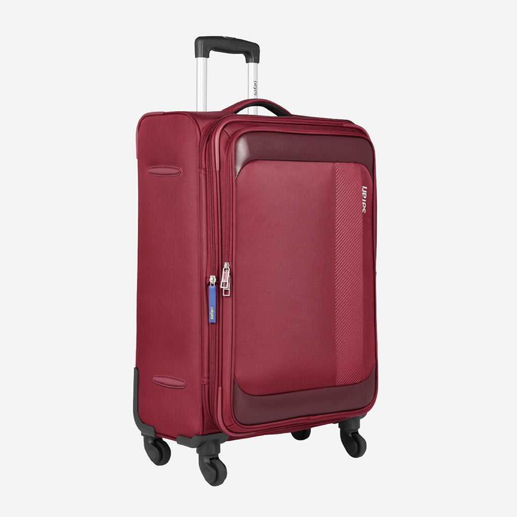 Safari Slant Red Trolley Bag with TSA Lock & Organized Interior