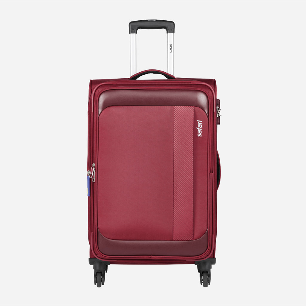 Safari Slant Red Trolley Bag with TSA Lock & Organized Interior