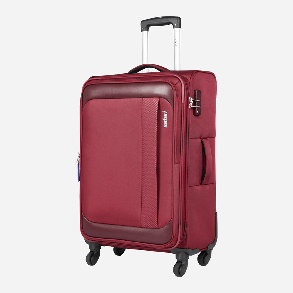 Safari Slant Red Trolley Bag with TSA Lock & Organized Interior