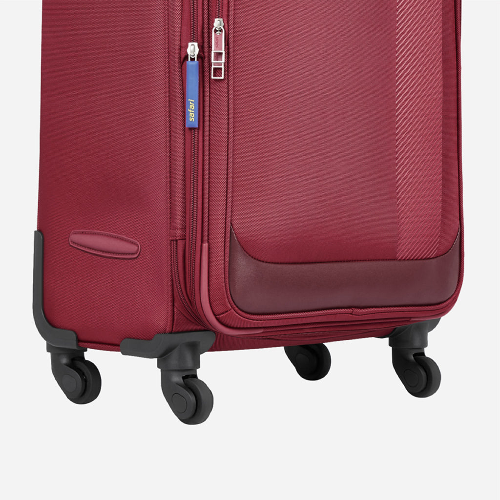 Safari Slant Red Trolley Bag with TSA Lock & Organized Interior