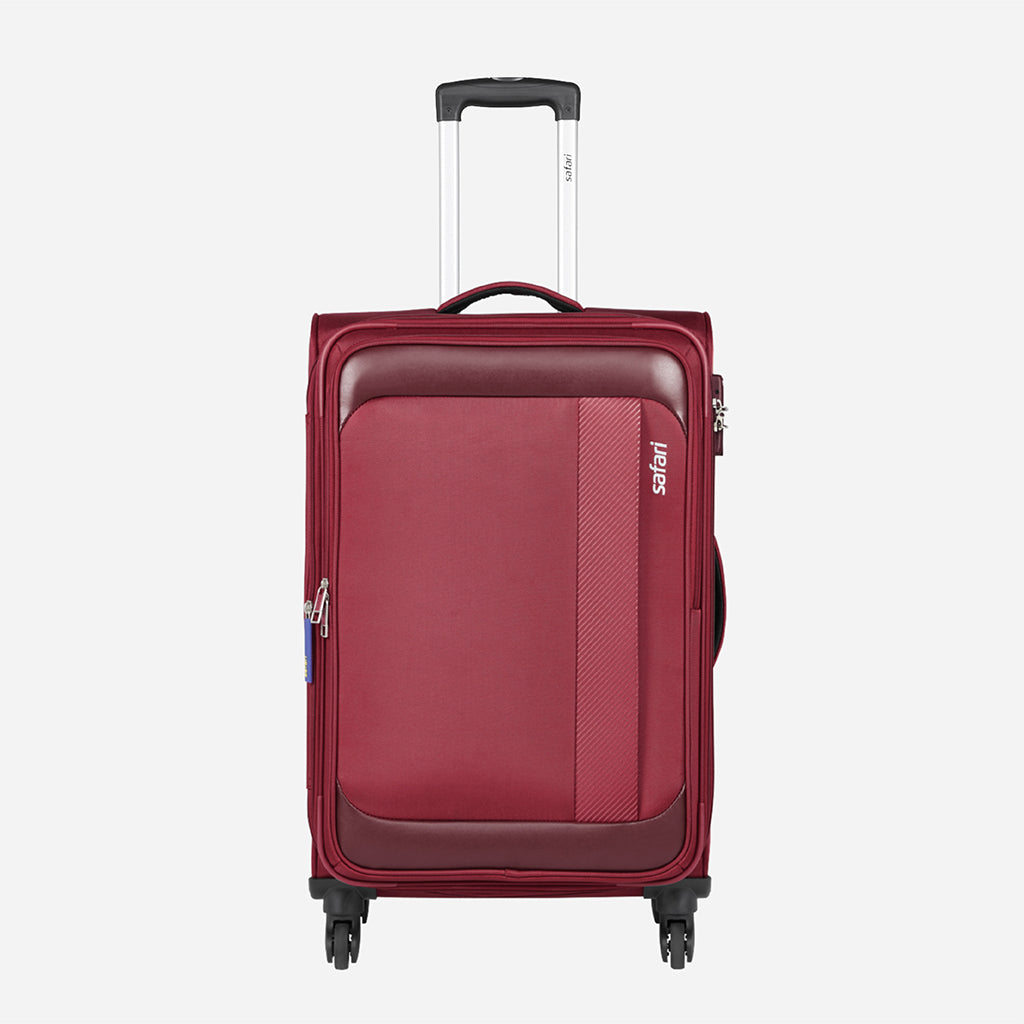 Safari Slant Red Trolley Bag with TSA Lock & Organized Interior