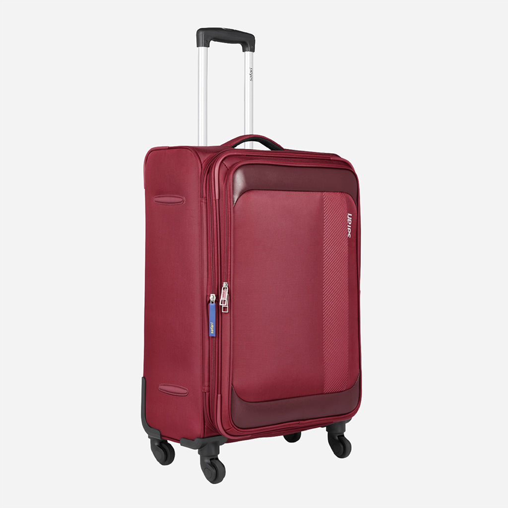 Safari Slant Red Trolley Bag with TSA Lock & Organized Interior