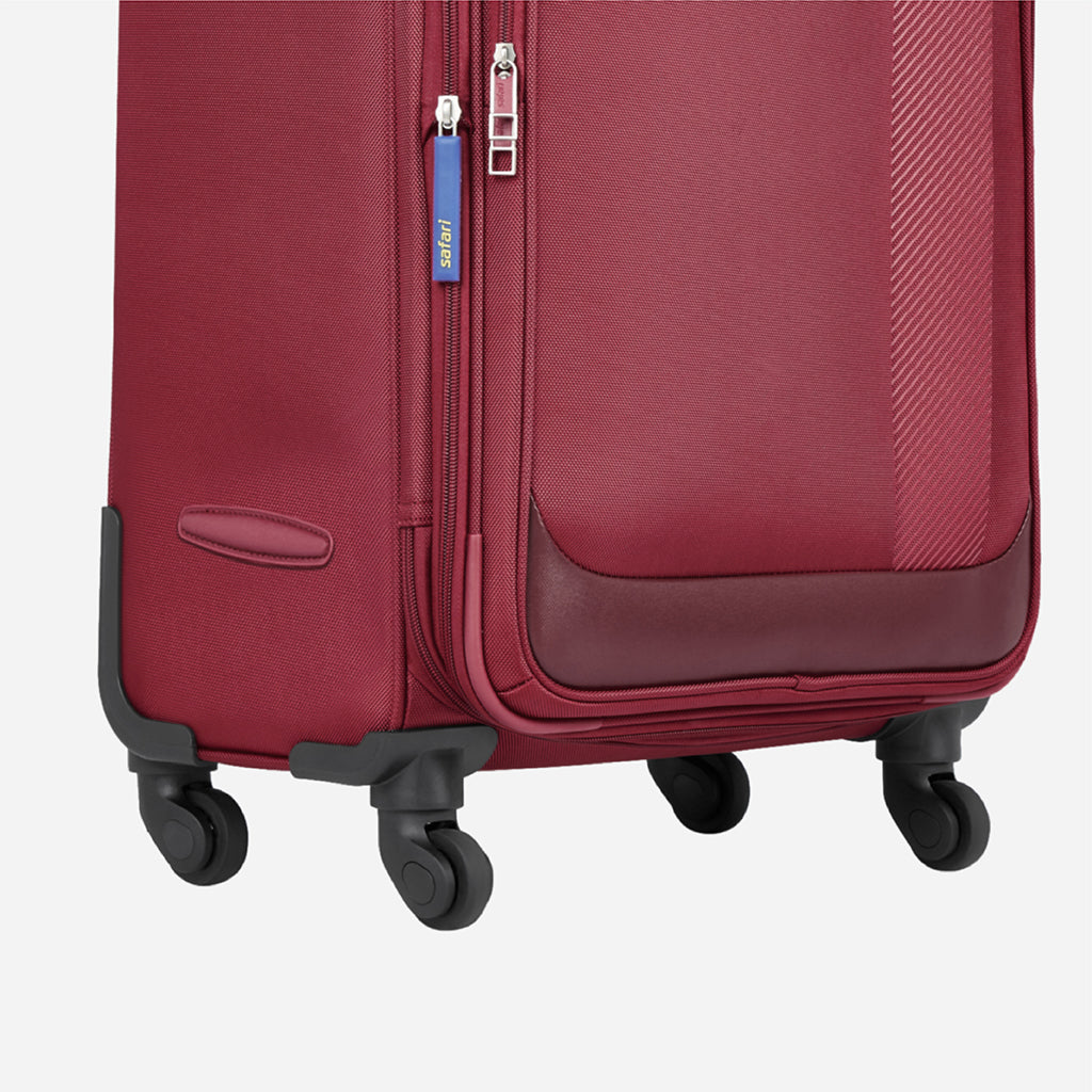 Safari Slant Red Trolley Bag with TSA Lock & Organized Interior