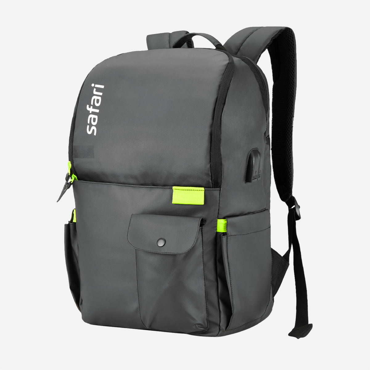 Safari Ultimo 23L Black Laptop Backpack with USB Port and Dust Resistant Fabric