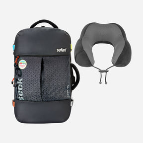 Seek 45L Overnighter Backpack and Curve Neckpillow in Combo Set - Black