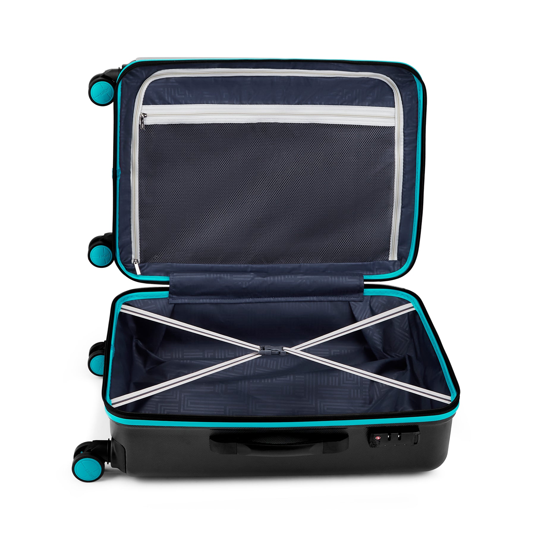 Safari Salute Thyme Green and Black Trolley Bag with TSA lock and Dual Wheels