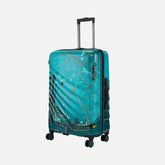 Safari Brooklyn Printed Teal Trolley Bag with TSA Lock, Dual wheels, Side Hooks and Wet Pouch