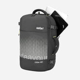 Safari Redan 40L Black Backpack Suitcase with Raincover & Luggage Style Packing