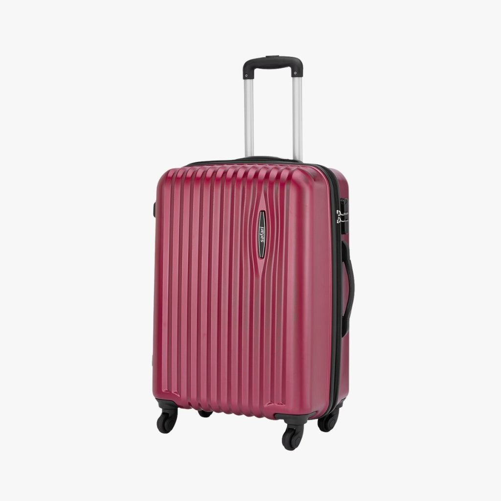 Safari Glimpse Wine Red Trolley Bag with 360° Wheels