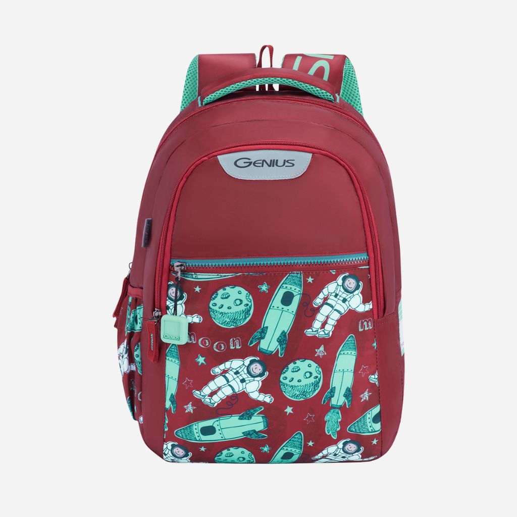 Genius by Safari Astro 23L Red School Backpack with Name Tag