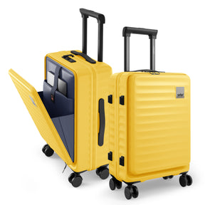 Safari Select Froniq Yellow Front opening Trolley Bag with TSA Lock, Dual wheels and Anti-Theft Zipper