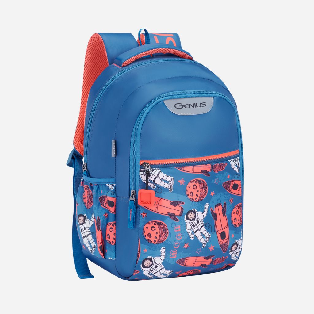 Genius by Safari Astro 23L Blue School Backpack with Name Tag