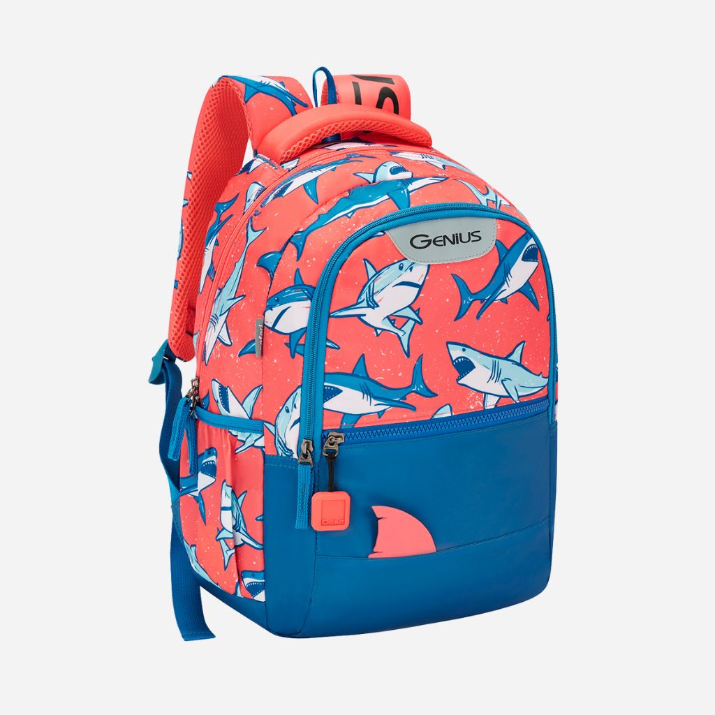 Genius by Safari Splash 23L Blue School Backpack with Name Tag
