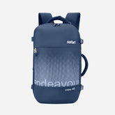 Safari Redan 40L Blue Overnighter Laptop Backpack with Raincover & Luggage Style Packing.