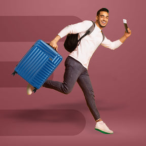 Apex Hard Luggage with Dual Wheels and USB Port - Electric Blue