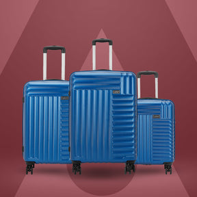Apex Hard Luggage with Dual Wheels and USB Port - Electric Blue