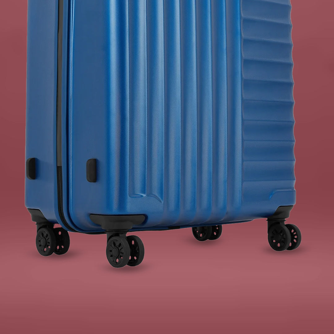 Apex Hard Luggage Combo with Dual Wheels and USB Port(Small, Medium and Large) - Electric Blue