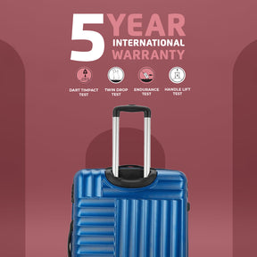 Apex Hard Luggage with Dual Wheels and USB Port - Electric Blue