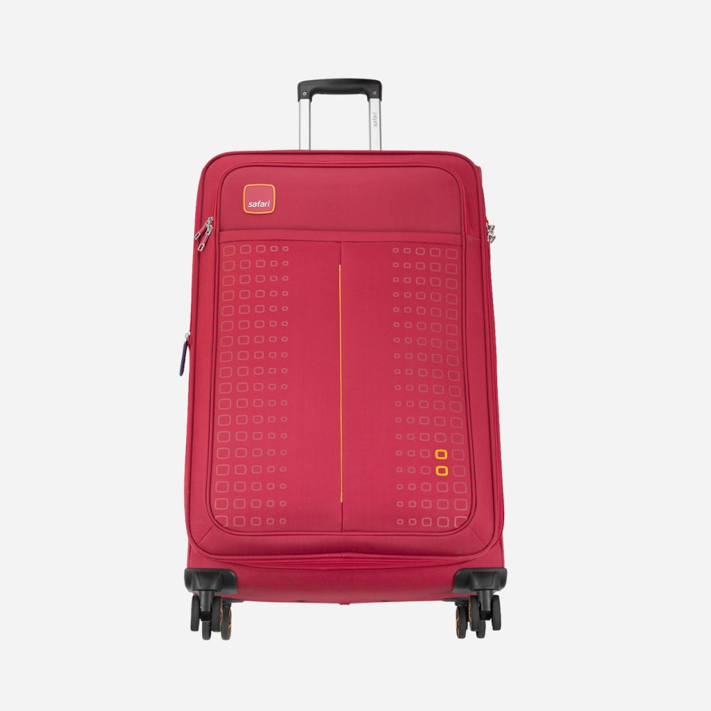 Safari Flexa Red Trolley Bag with Dual Wheels