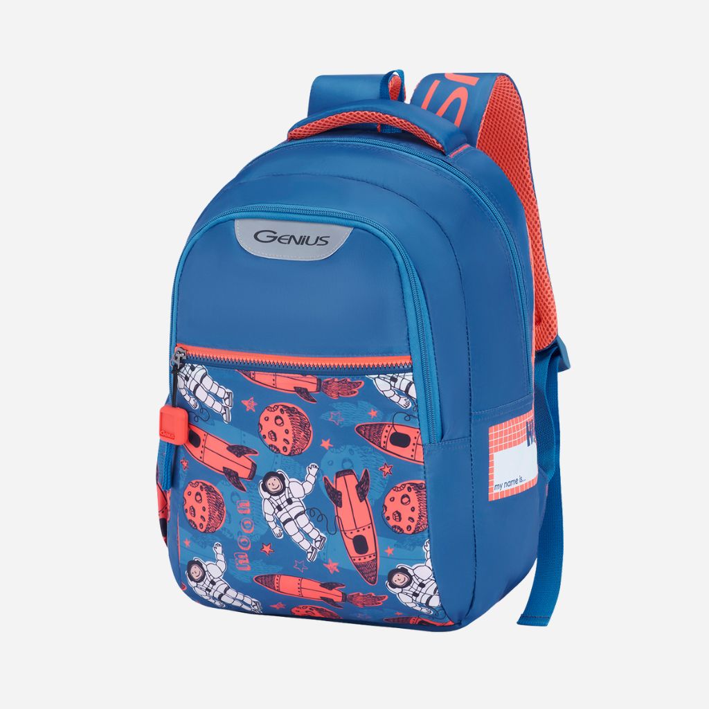 Genius by Safari Astro 23L Blue School Backpack with Name Tag