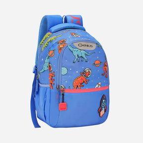 Genius by Safari Cosmo 23L Blue School Backpack with Name Tag