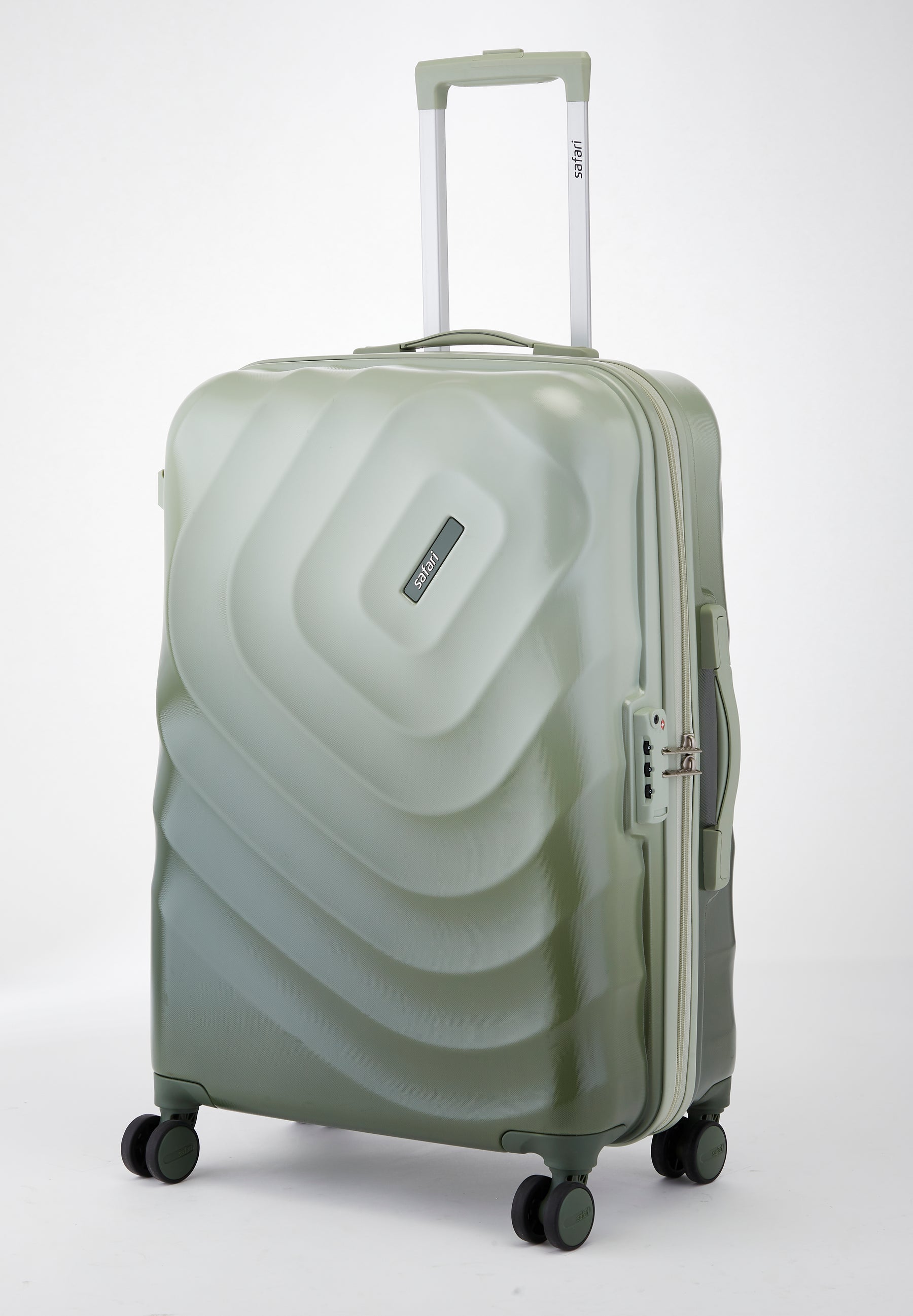Safari Haze Tropica Trolley Bag with TSA Lock, Dual wheels, Side Hooks and Anti-theft Zipper