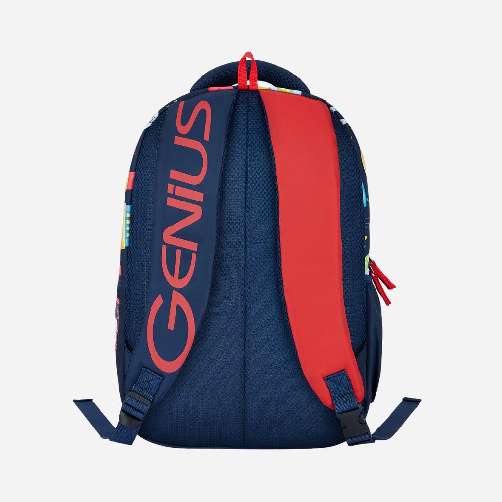 Genius by Safari Comet 27L Blue School Backpack with Name Tag