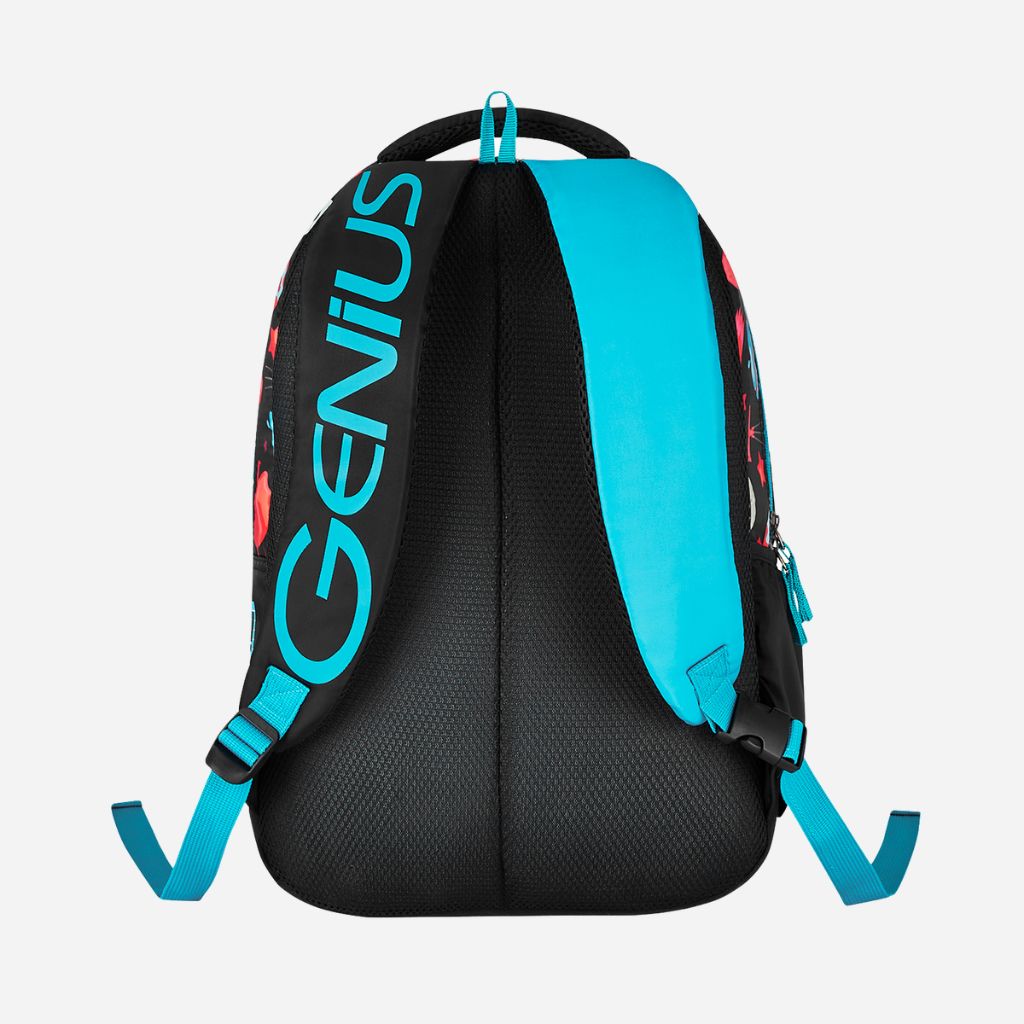Genius by Safari Comet 27L Black School Backpack with Name Tag