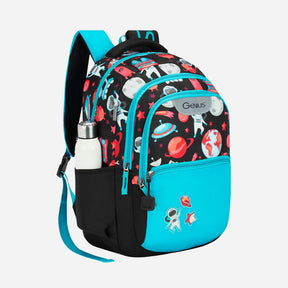 Genius by Safari Comet 27L Black School Backpack with Name Tag