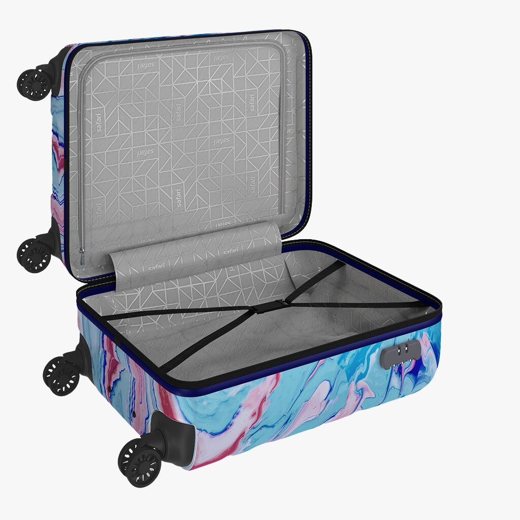 Safari Hue Printed Trolley Bag with Dual Wheels