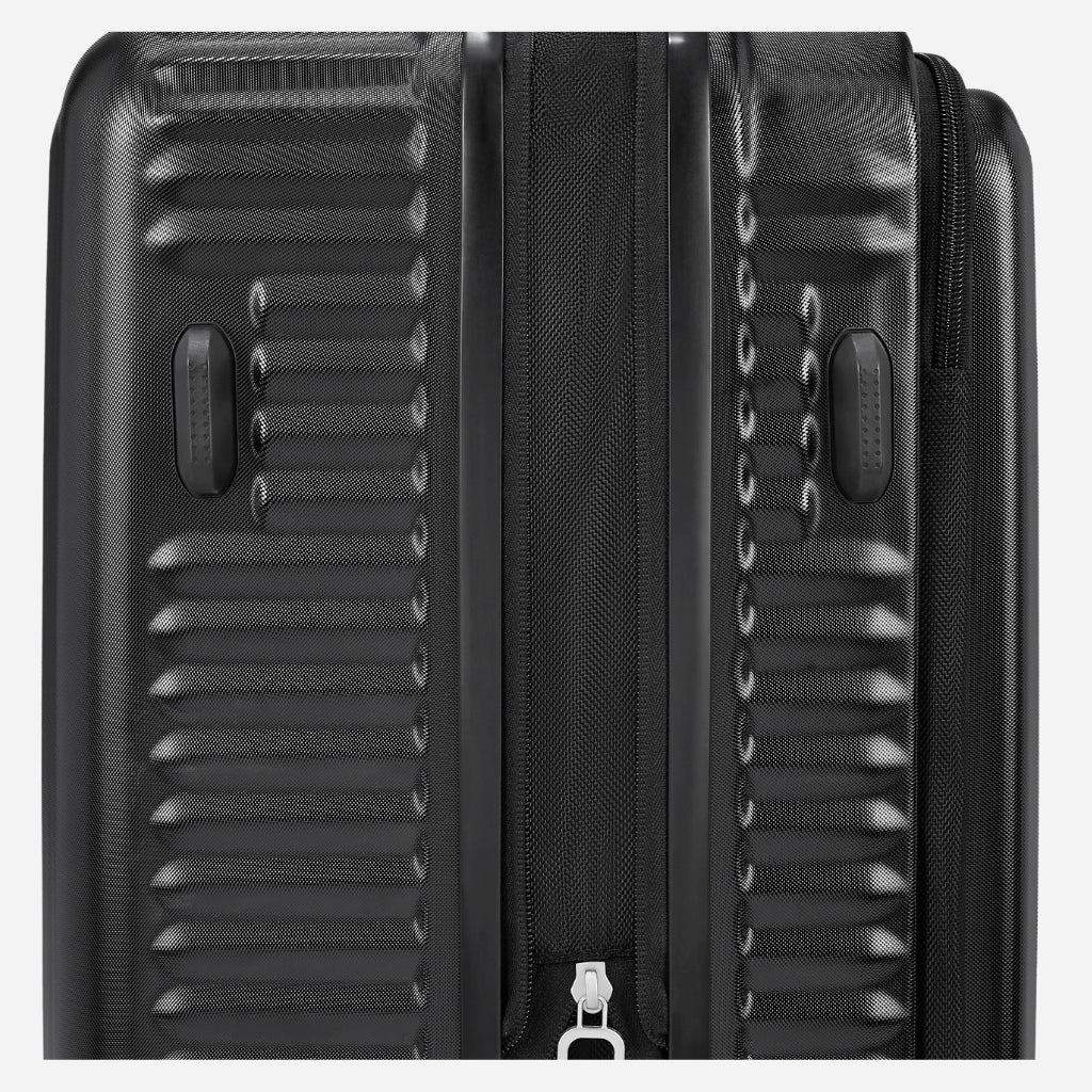 Safari Select Recoil Black Medium Front opening Trolley Bag with Expander, TSA Lock, Dual wheels and Anti-Theft Zipper