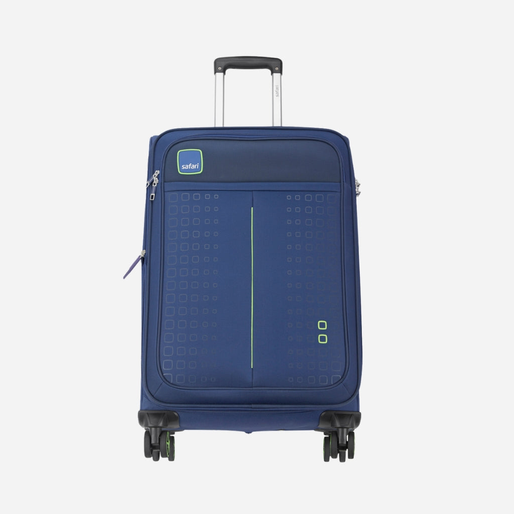 Safari Flexa Navy Blue Trolley Bag with Dual Wheels