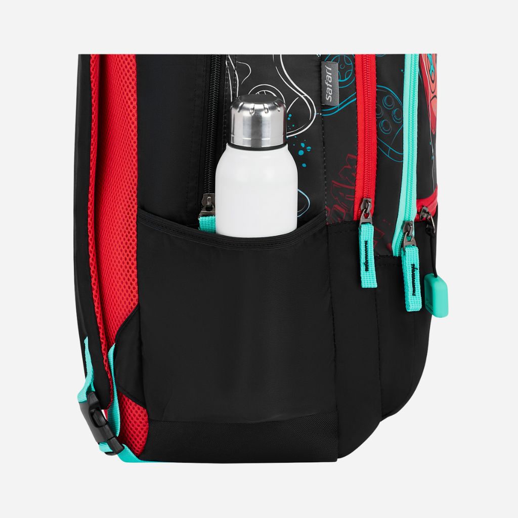 Genius by Safari Maverick 27L Black School Backpack with Name Tag