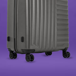Apex Hard Luggage with Dual Wheels and USB Port - Gun Metal