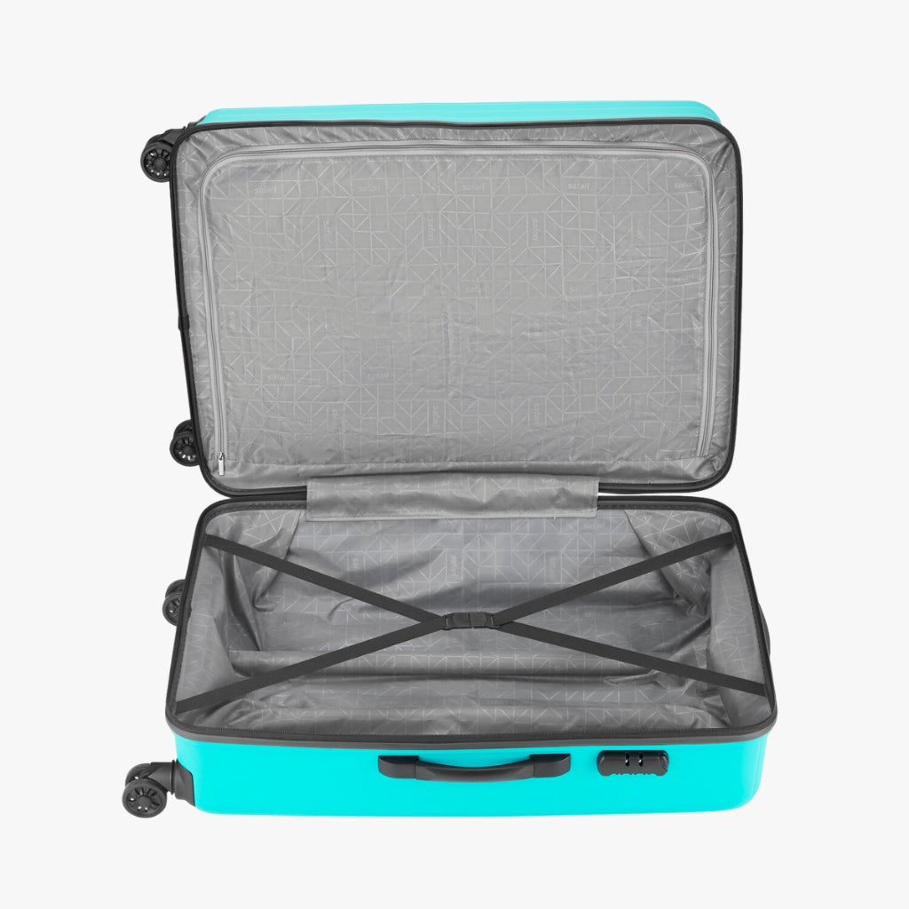 Weave XL Size 126 L Hard Luggage with Dual Wheels - Cyan