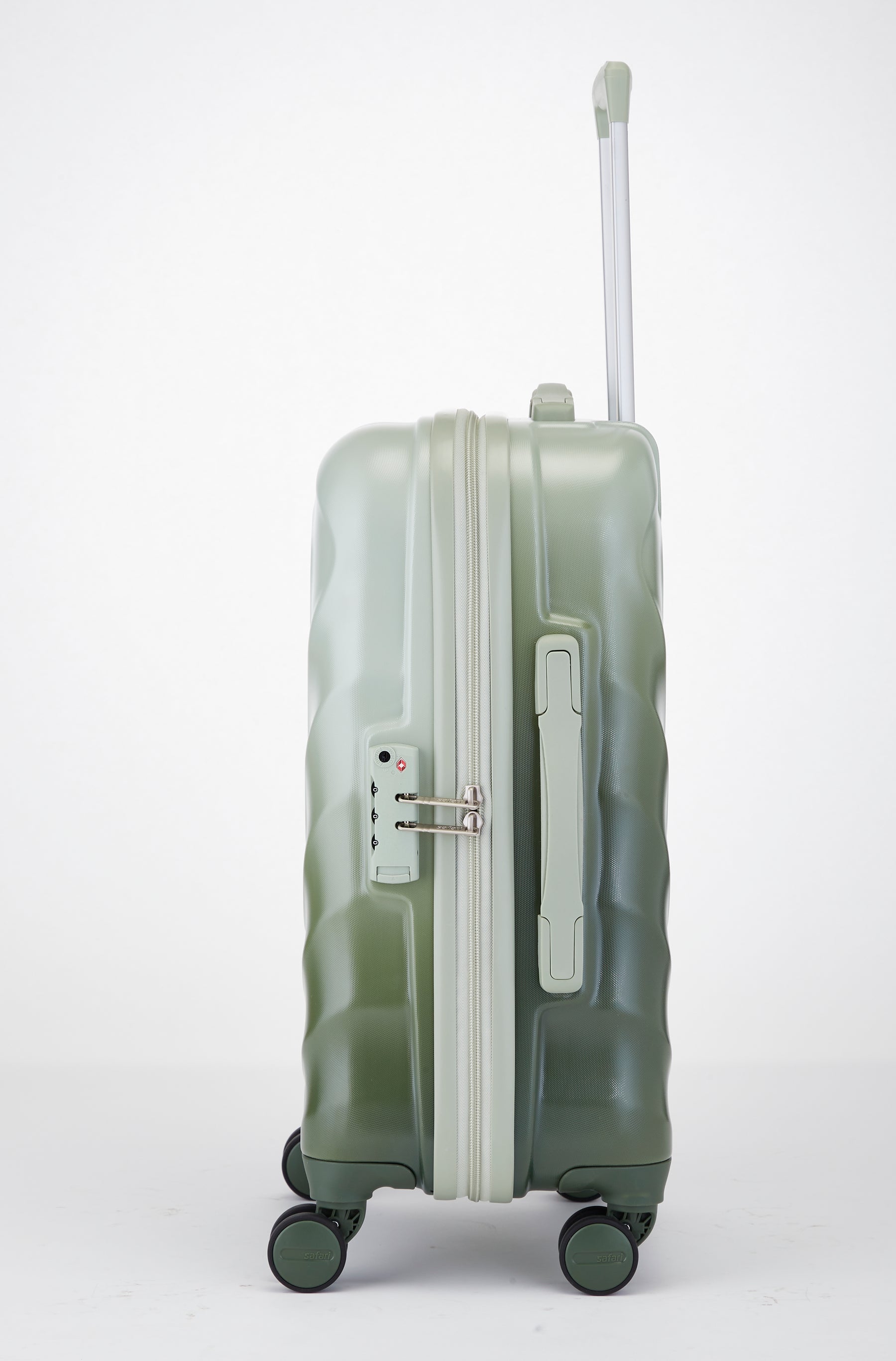 Safari Haze Tropica Trolley Bag with TSA Lock, Dual wheels, Side Hooks and Anti-theft Zipper