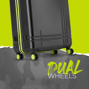 Zany Hard Luggage with TSA lock and Dual Wheels Combo (Small, Medium and Large) - Black