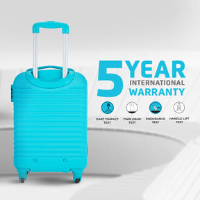 Aerodyne Lightweight Hard Luggage With TSA Lock and Airline Compliant Sizing Combo (Small and Medium) - Cyan