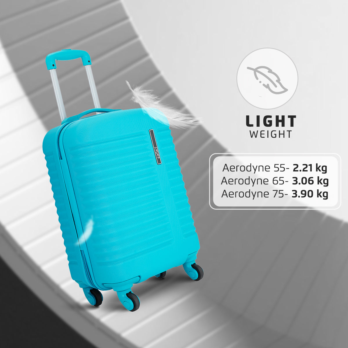 Safari Aerodyne Cyan Lightweight Trolley Bag with TSA Lock and Airline Compliant Sizing