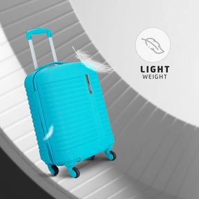 Aerodyne Lighweight Hard Luggage With TSA Lock + Airline Compliant Sizing Combo (Small, Medium and Large) - Cyan