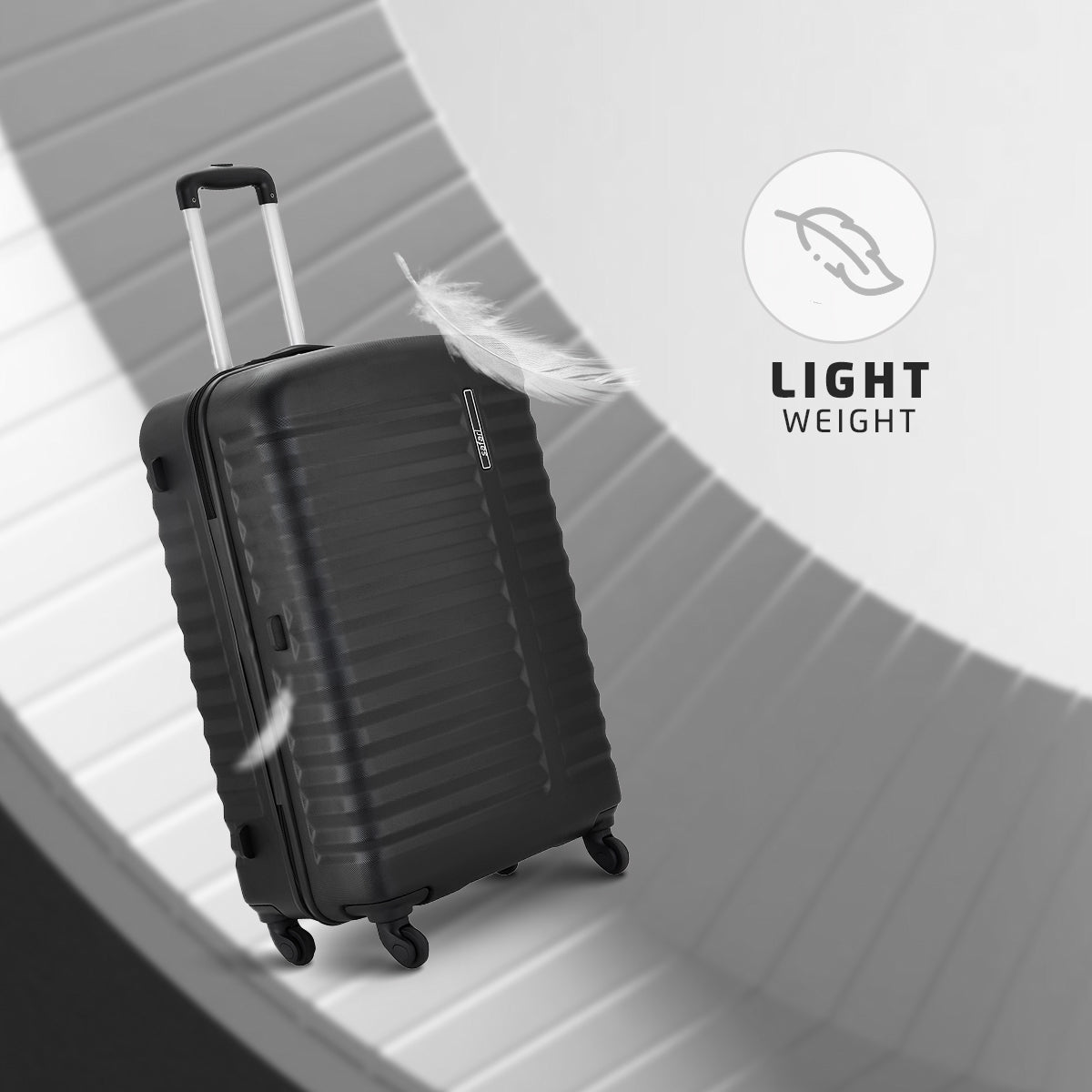 Aerodyne Lightweight Hard Luggage With TSA Lock and Airline Compliant Sizing Combo (Small and Medium) - Black