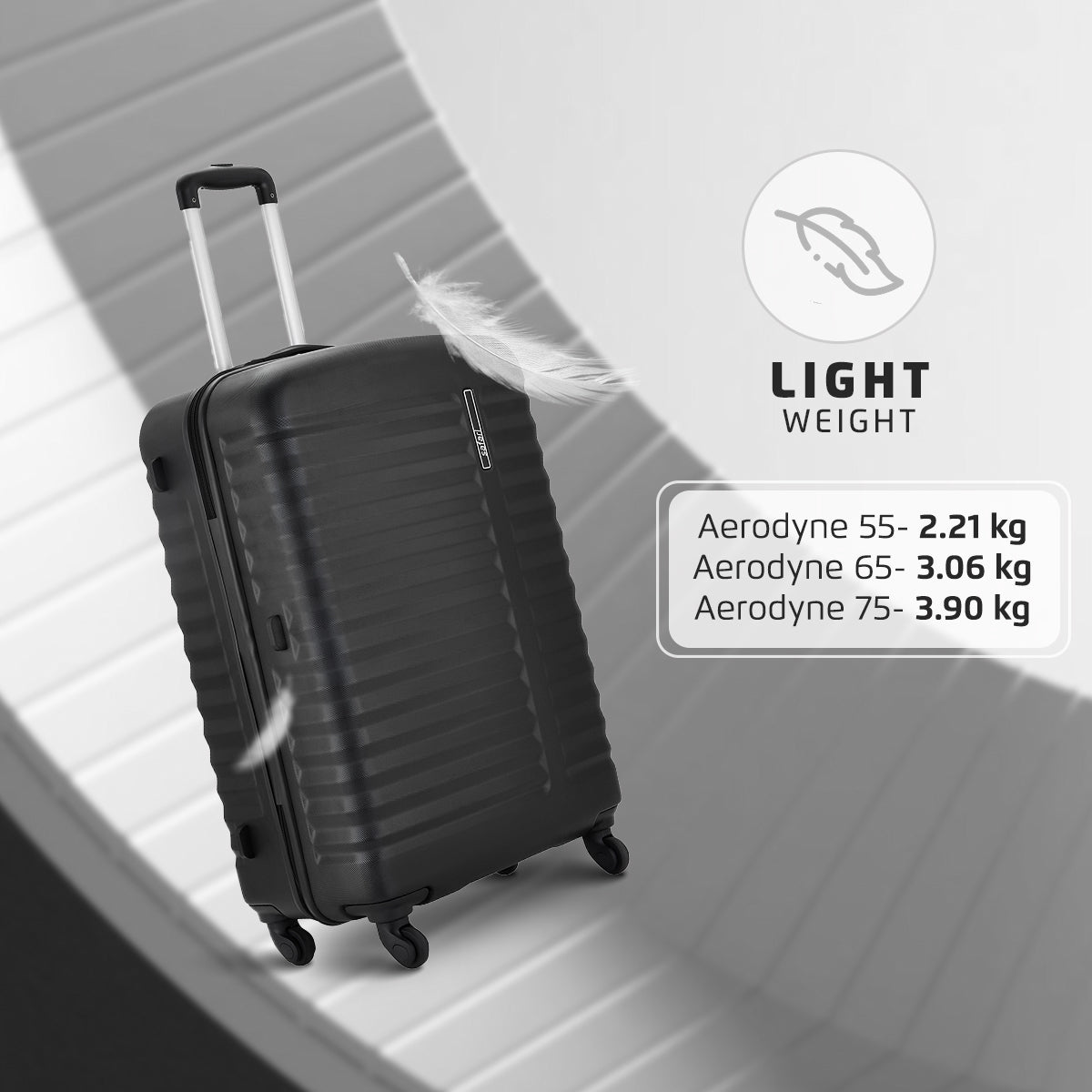 Buy Safari Aerodyne Black Lightweight Trolley Bag Online