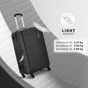 Aerodyne Lightweight Hard Luggage With TSA Lock and Airline Compliant Sizing - Black