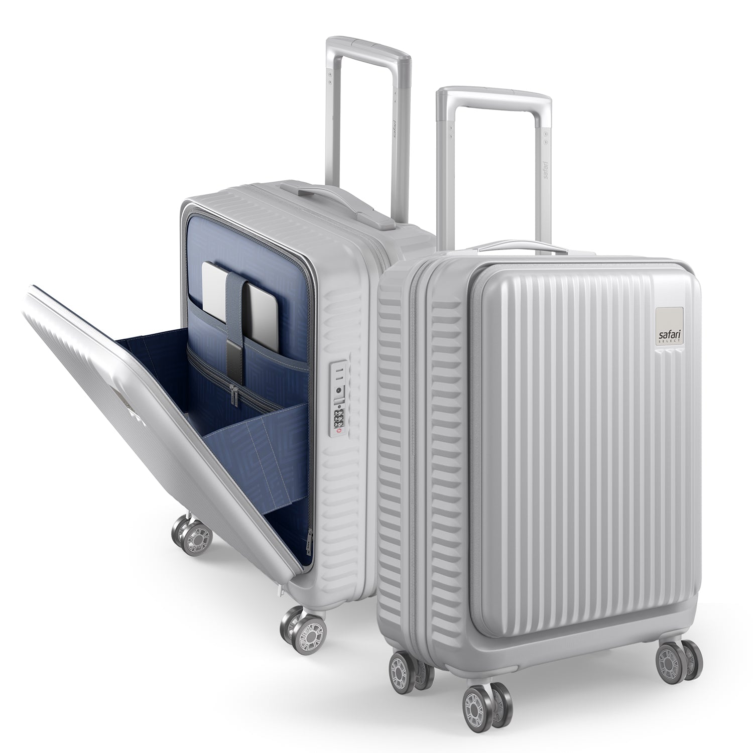 Safari Select Recoil Cabin Size Trolley Bag - Silver