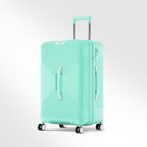 Safari Trunk Trolley Bag with Front Handle, TSA lock and Anti-Theft Zipper Cyan