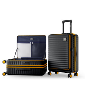 Safari Select Froniq Carbon Front opening Trolley Bag with TSA Lock, Dual wheels and Anti-Theft Zipper
