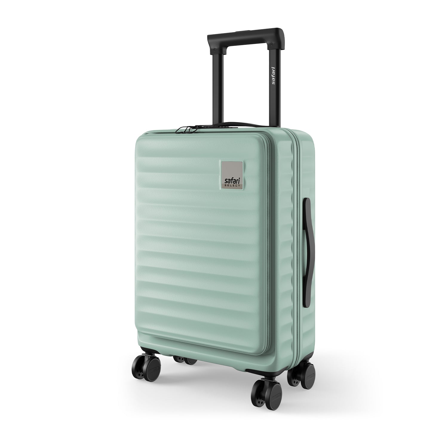 Safari Select Froniq Fresh mint Front opening Trolley Bag with TSA Lock, Dual wheels and Anti-Theft Zipper