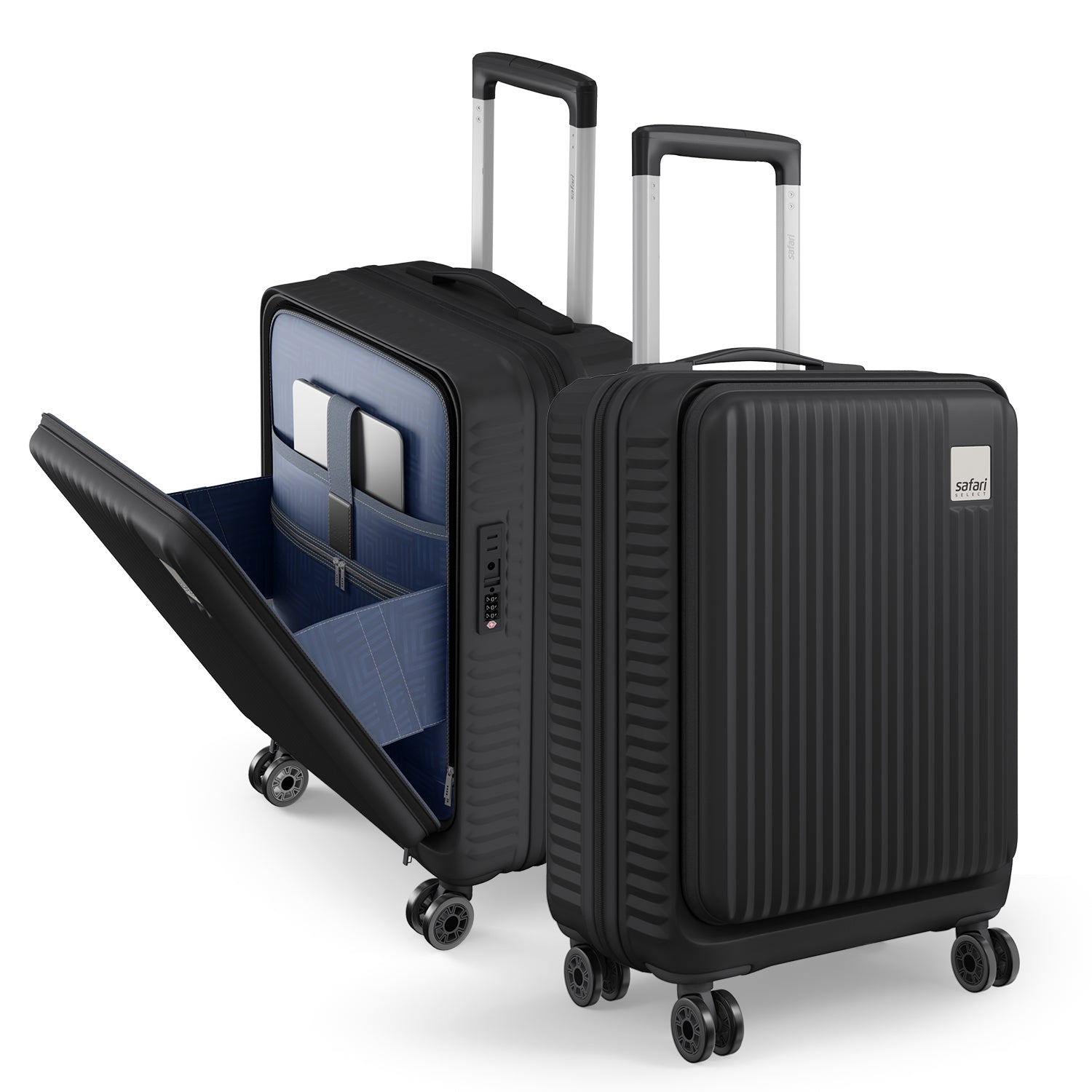 Safari Select Recoil Cabin Size Trolley Bag - Black