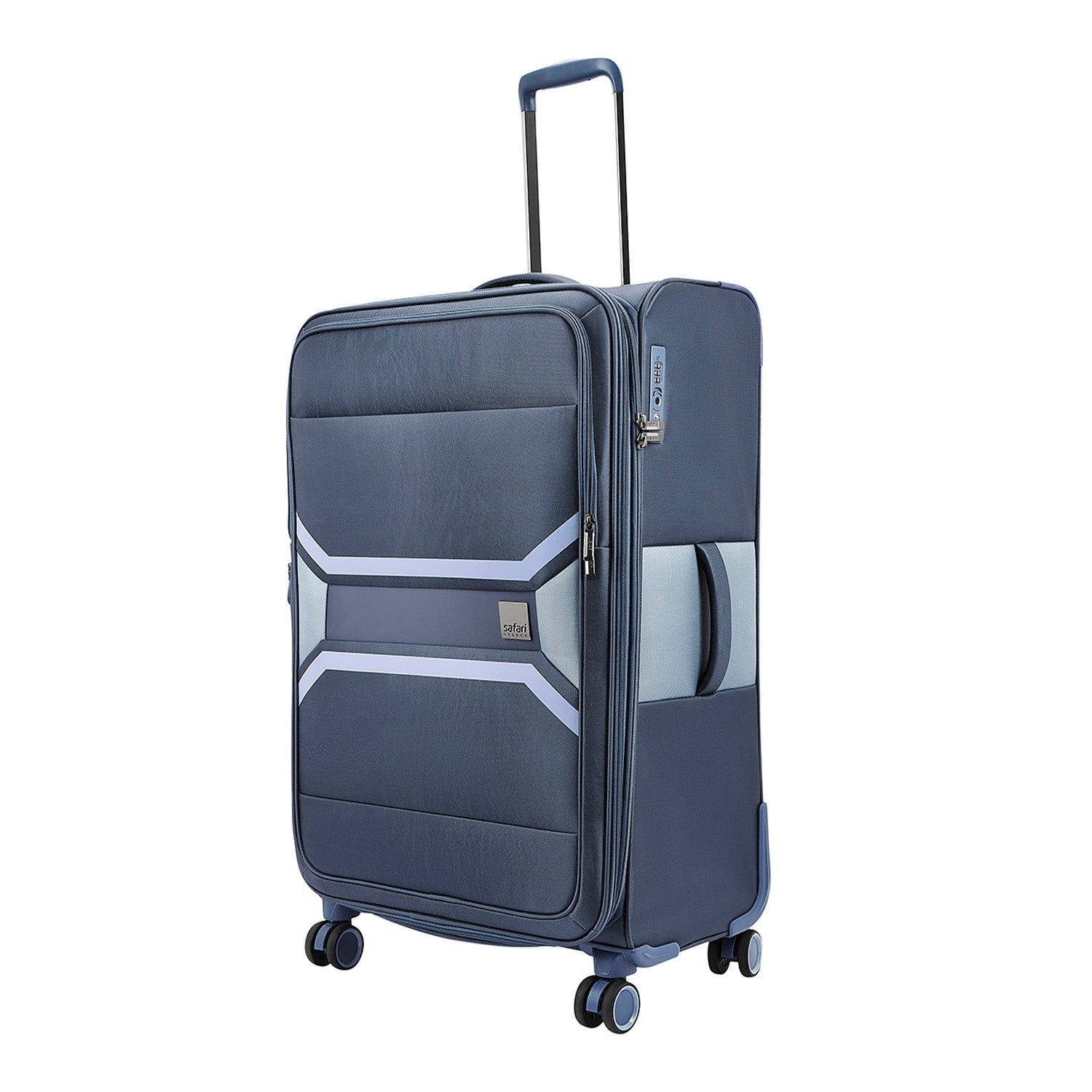 Safari Select Panorama Trolley Bag with Dual Wheels, TSA Lock and Anti-Theft Zipper (Cosmic Blue)